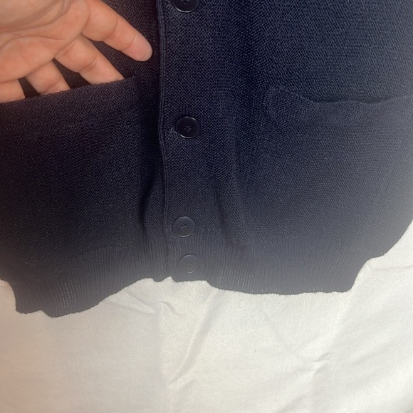 Kuna Alpaca Navy Blue V neck Button-Up Vest Cardigan with Pockets Size 1 Small - Picture 8 of 14
